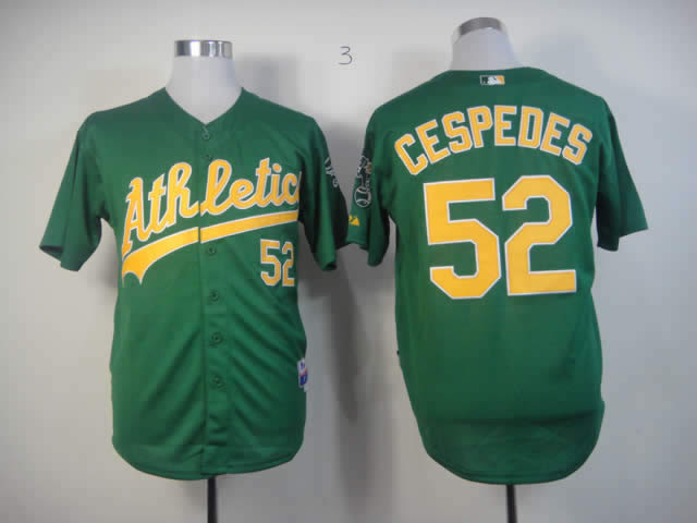 Men Oakland Athletics #52 Cespedes Green MLB Jerseys1